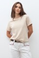 Remera manga corta beige melange