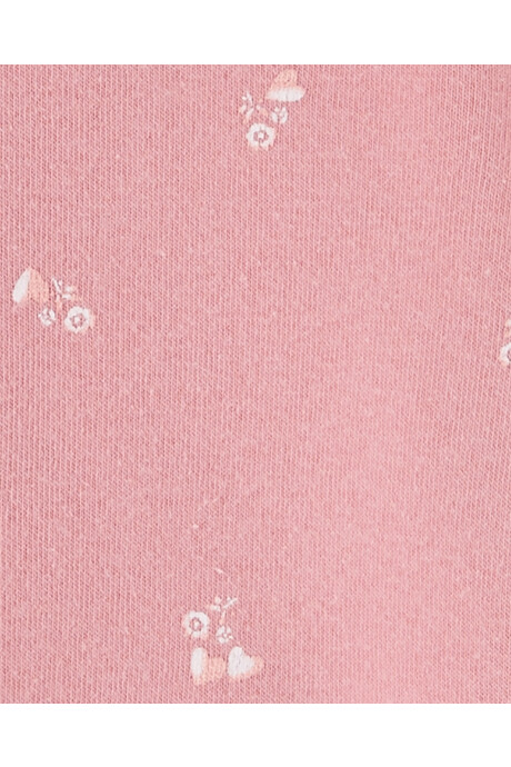 Campera de algodón con felpa, rosada, estampada. Talles 12-24M Sin color
