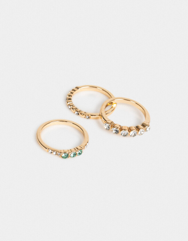 Sets Anillos Con strass Set De Anillos Con Strass - Dorado