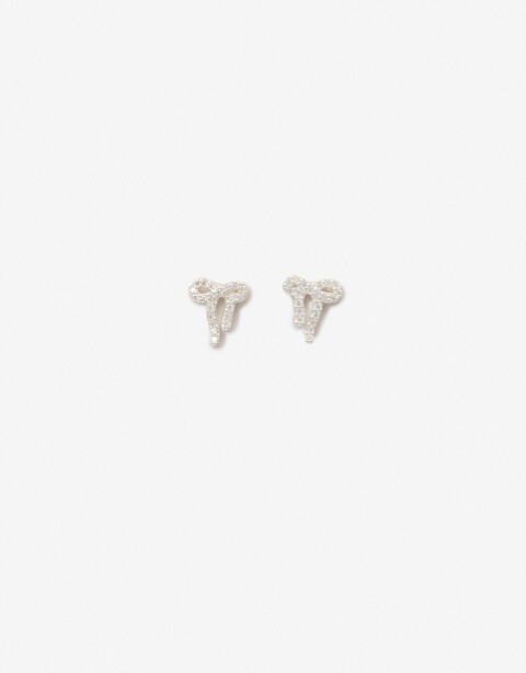 Aros Pasantes Strass Aros Pasantes Moño Plata 925 - Plateado
