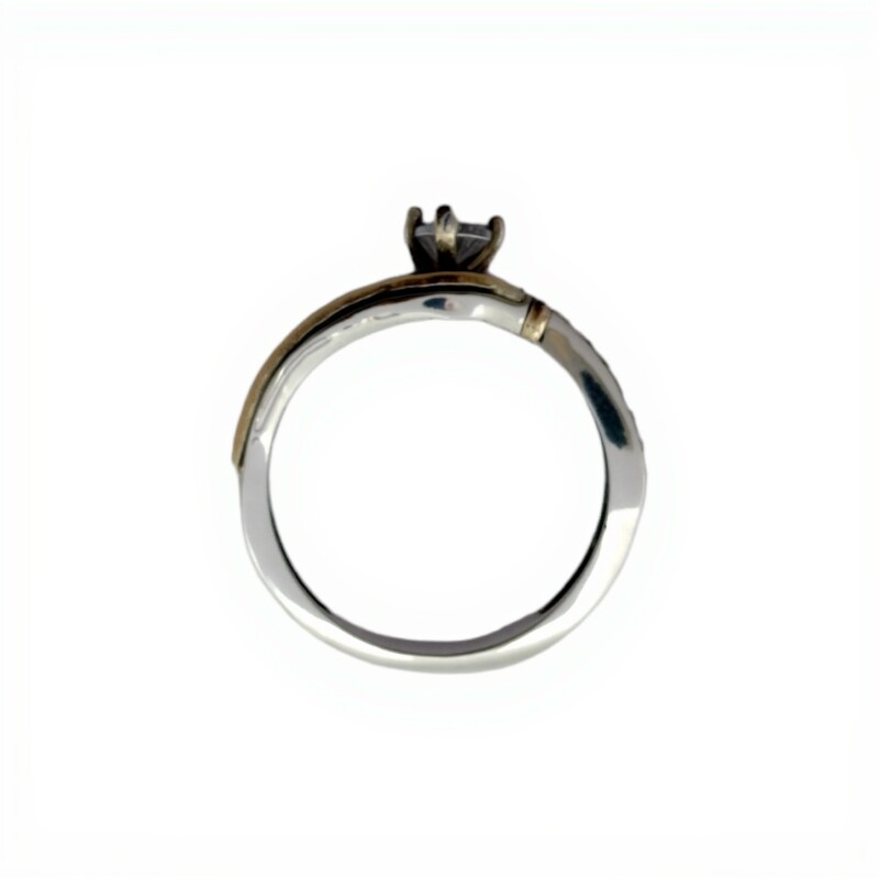 Anillo Halo-Plata y Oro-Piedra Zirconia-AN5444 conpiedra