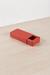 Caja rectangular delux 6x12x2,5 cm. ROJO