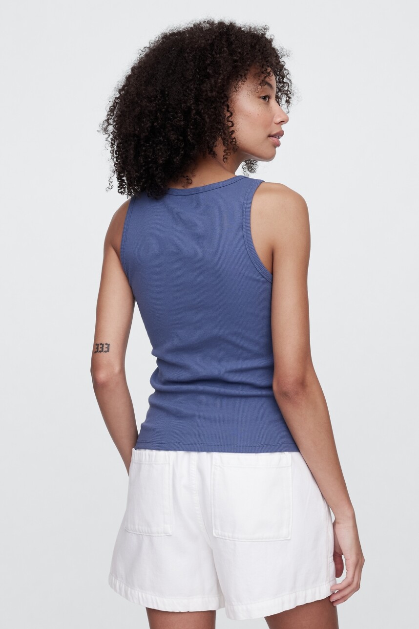 Musculosa Rib Mujer Quiet Blue