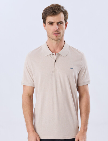 REMERA POLO LISA JERSEY Beige