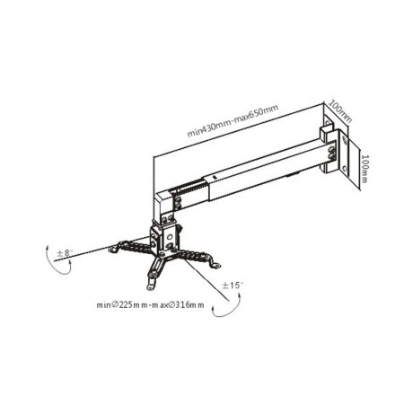 Soporte ajustable de pared para proyector Brateck PRB-2W hasta 20kg Soporte ajustable de pared para proyector Brateck PRB-2W hasta 20kg