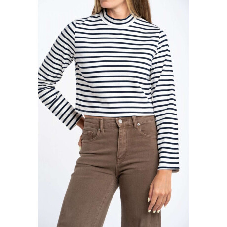 Polera Alogodon Elastano Rayada Nacar