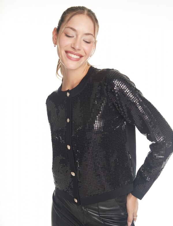 Cardigan Lentejuelas NEGRO
