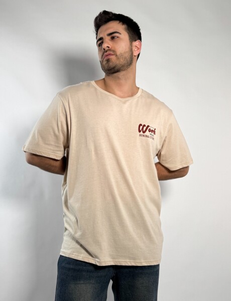 Remera oversize con estampa Ponce Beige