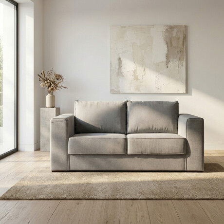 Sofá Olimpus - Microfibra - 2 cuerpos Kruger 06-155 (Ceniza)