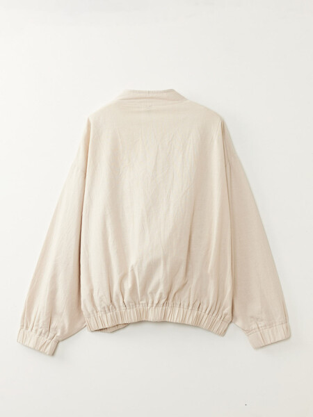 Bomber con lino Beige