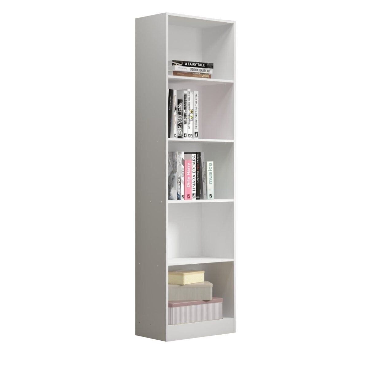 ESTANTERÍA BIBLIOTECA MULTIUSOS con 4 Estantes 47,9 x 170 x 27,5 cm - Blanco 