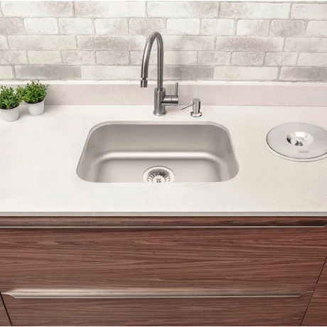 Pileta Acero Inox Simple 48X34X18Cm Con Valvula Canastilla Tramontina 000