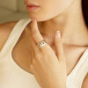 Anillo Jacinta grande de plata 925 y brillantes Anillo Jacinta grande de plata 925 y brillantes