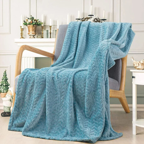Manta Frazada Polar 2 Plazas Trigo Suave Cálida Cama Sofá Verde
