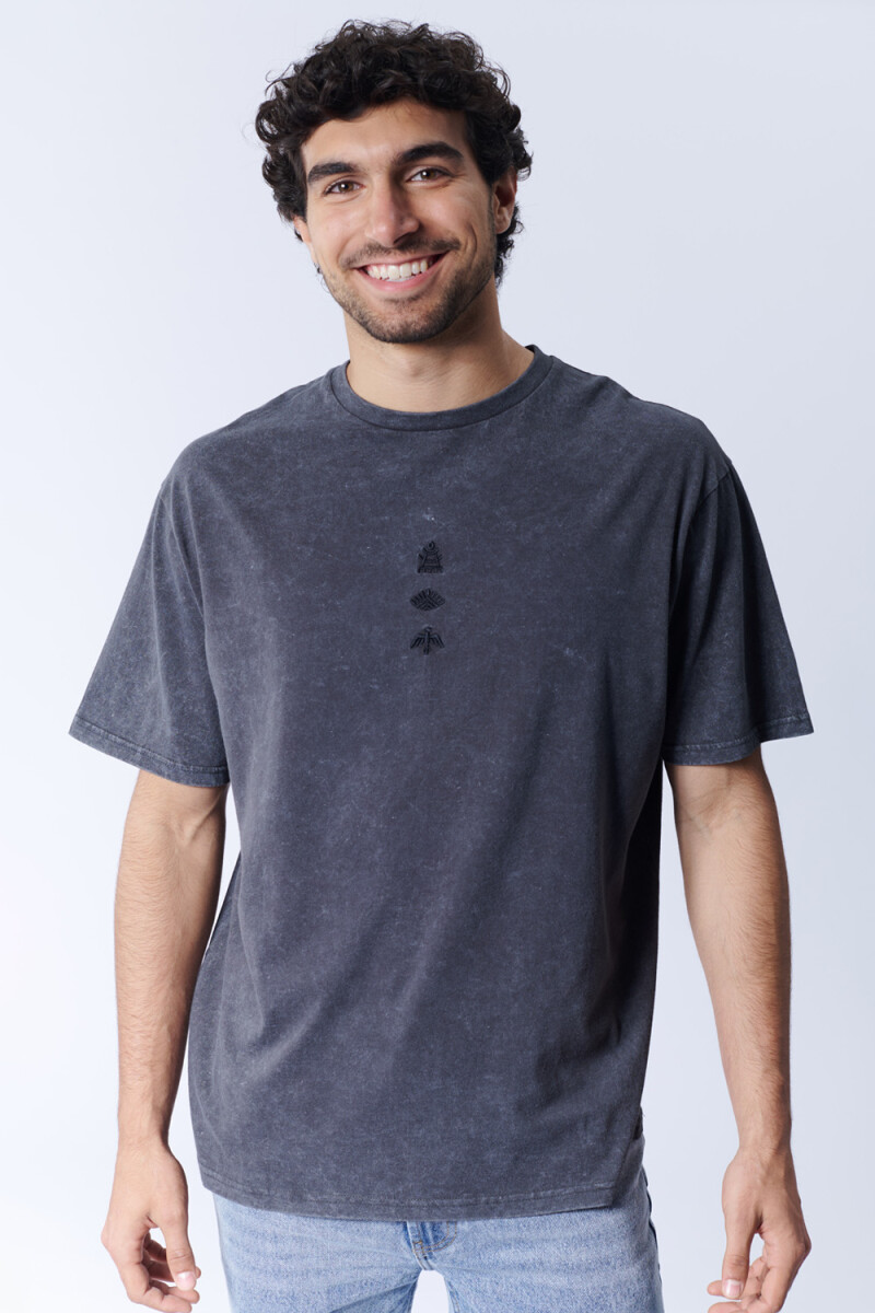 Remera oversize - Tribal Gris Oscuro 