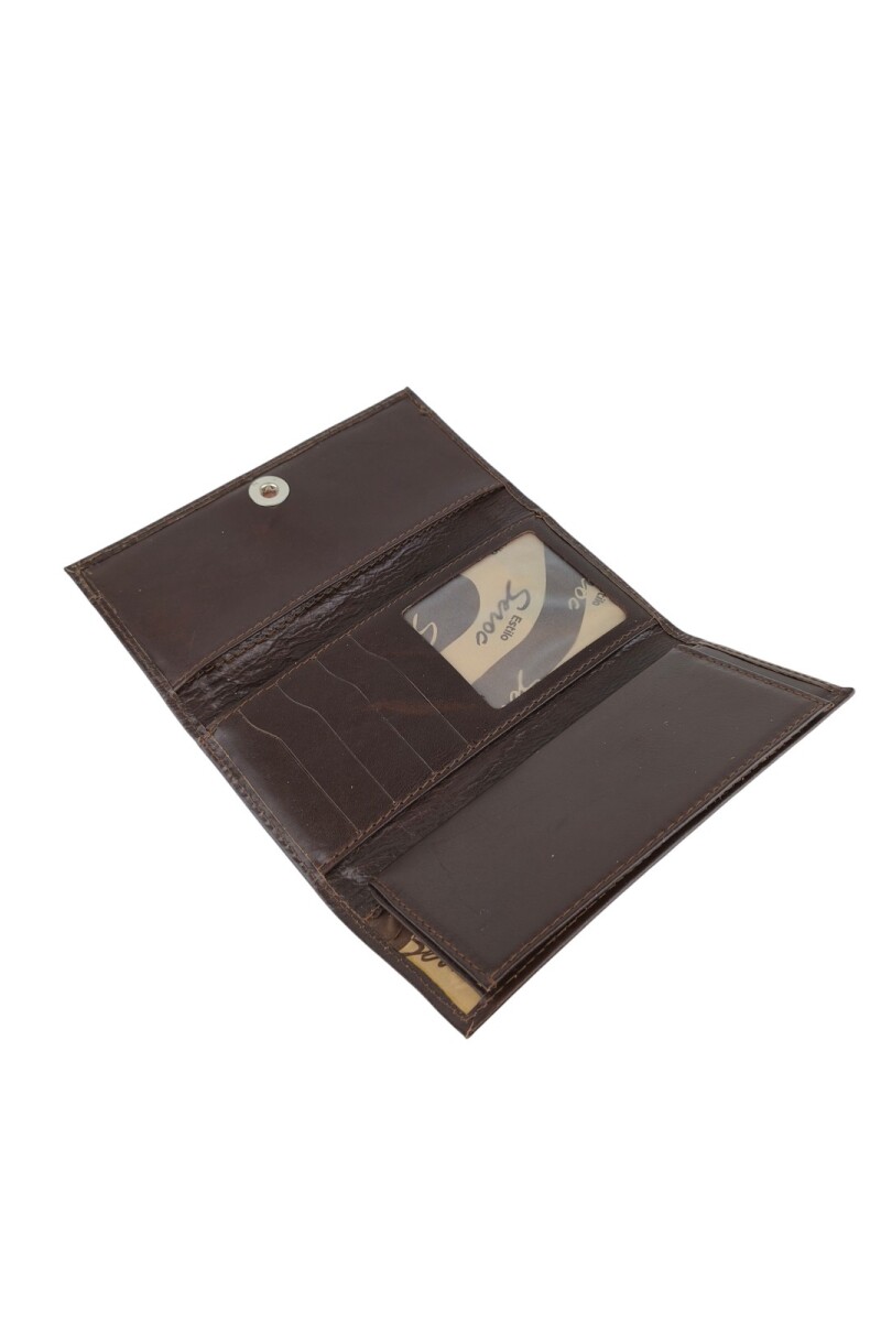 Billetera clasica con marco Marron
