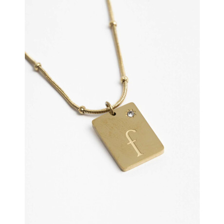 Cadena Corta Con Dije, Acero Dorado