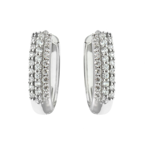 Aros Lindsay en oro blanco 18k con circonias Aros Lindsay en oro blanco 18k con circonias