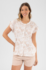 Pijama floral Beige