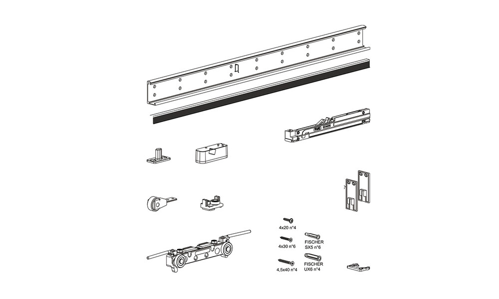 Sistema corredizo invisible DESIGN 80 1800