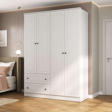 Ropero Americana PLUS 4 puertas 2 cajones 100%MDF Blanco