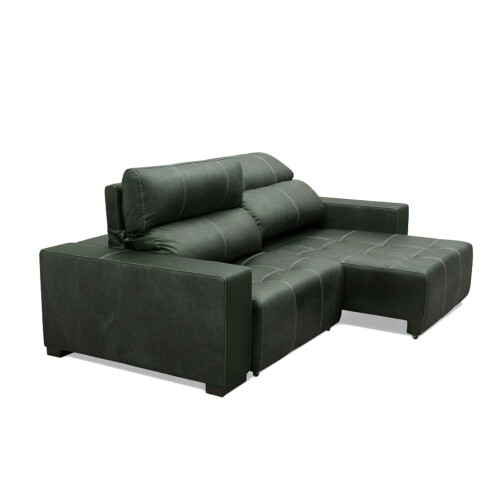 Sillón cama Madrid - 4 Cuerpos 100% Cuero Verde