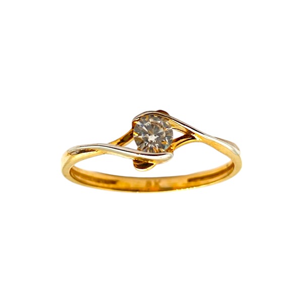 Anillo Solitario-Oro bajo-Piedra Zirconia-AN8069 conpiedra