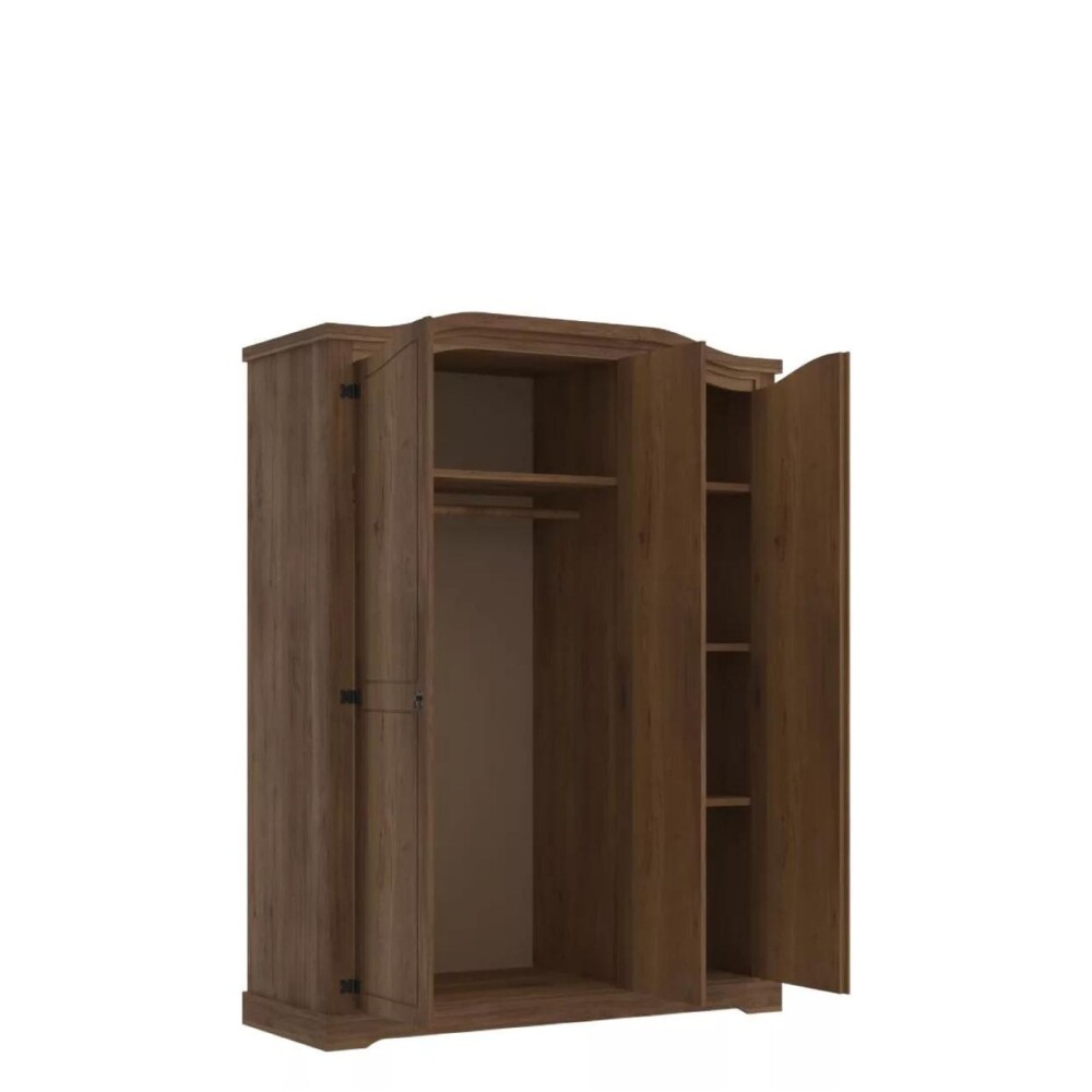 Ropero Curvo 3 Puertas - Linea Mexicana Oscuro/Nogal