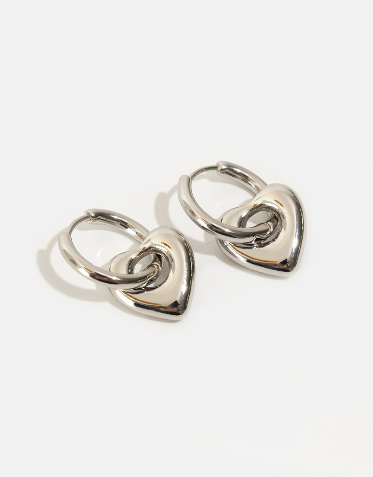 Aros Argollas Metal Argollas De Metal Reciclado - Plateado Rodio