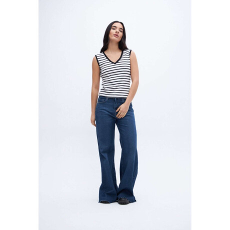 Musculosa Moira Rayas negra