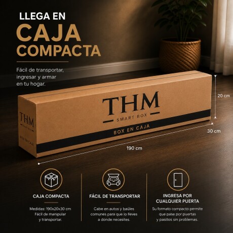 Sommier King HAMPTONS Hybrid Osmium Smart Box Negro
