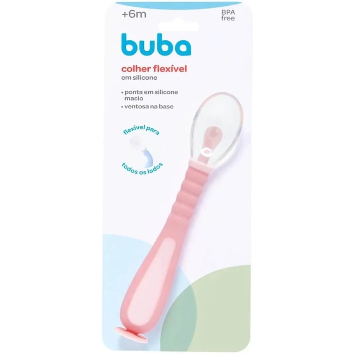 Cuchara Buba Flex Rosa Con Ventosa 
