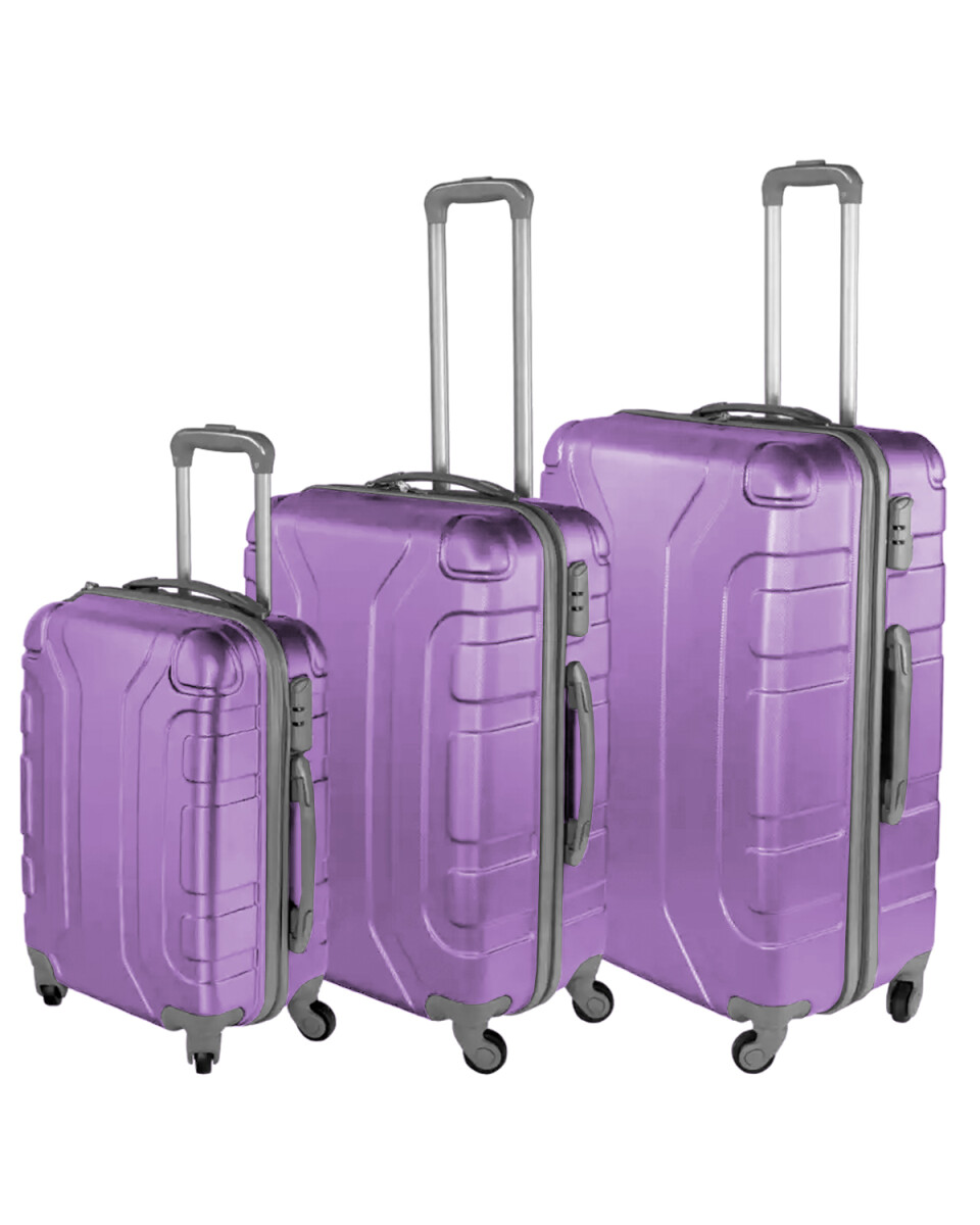 Set de 3 valijas de viaje rígidas Arye con ruedas - Violeta 