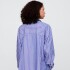 V-POPLIN BIG SHIRT BLUE WHITE STRIPE