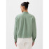 LS CROPPED SHIRT - EYELET HEM SAGE