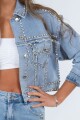 Campera de jean con piedras Jean celeste