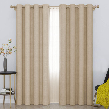 Set x2 Cortina Blackout 140x230 Cm Living Dormitorio Gris Arena Claro