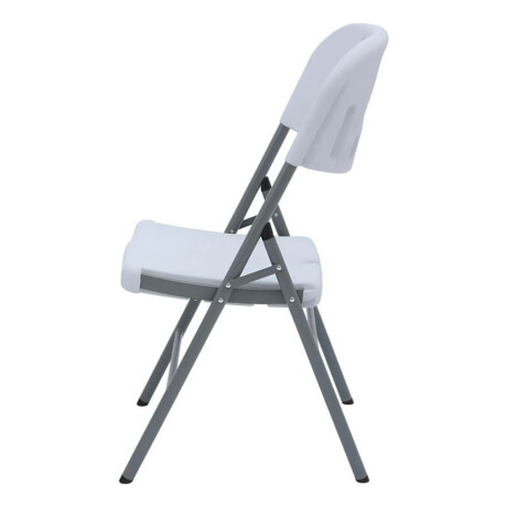 Sillas Plegables Metal Set X2 Jardín Hogar Camping Blanco