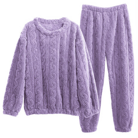 Conjunto Pijama Jogging Peluche Abrigo Buzo Pantalón Violeta