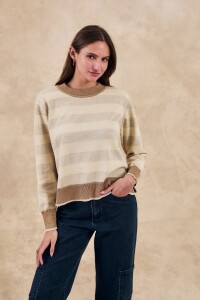 Sweater Rayado Beige Melange