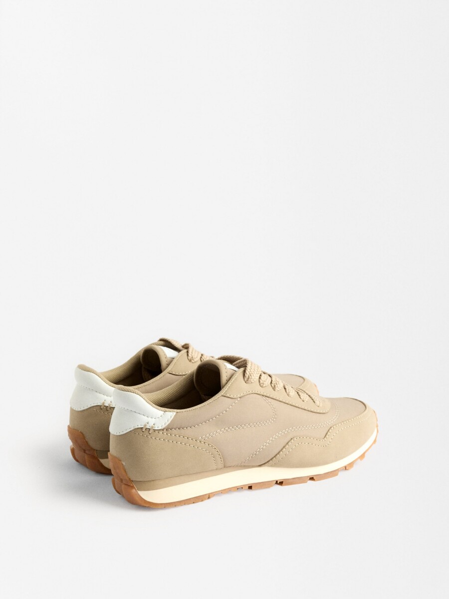 Zapatillas Combinadas De Nylon beige