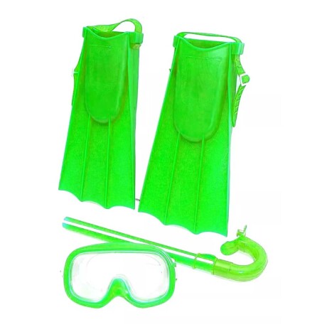 Set de Buceo Infantil con Snorkel Máscara y Patas de Rana Verde