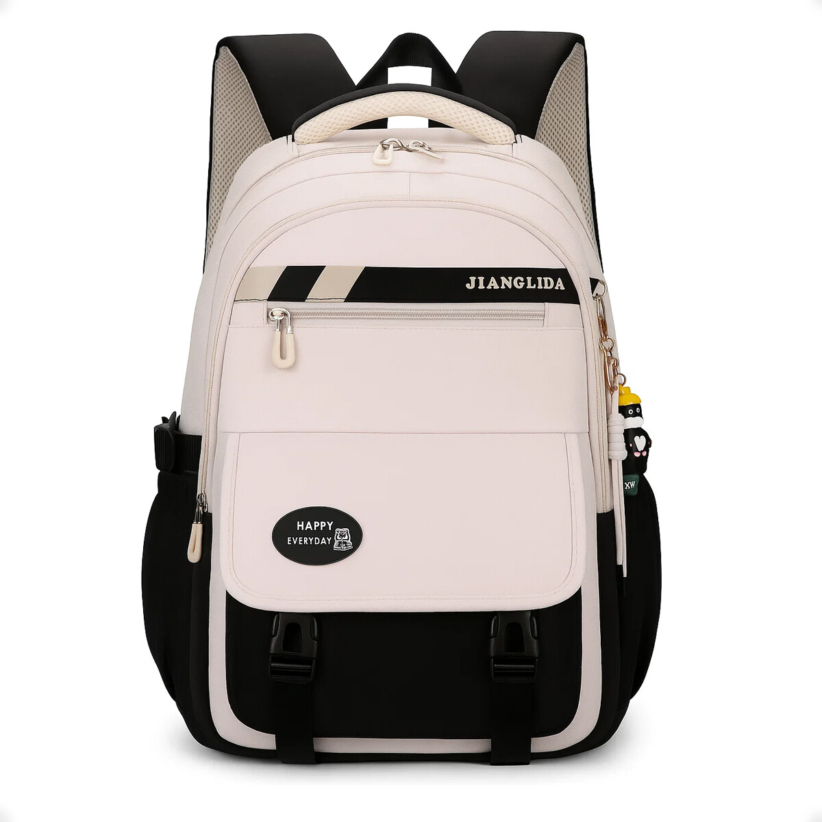 Mochila Escolar Liceal Unisex Impermeable Viaje Jianglida - Negro 