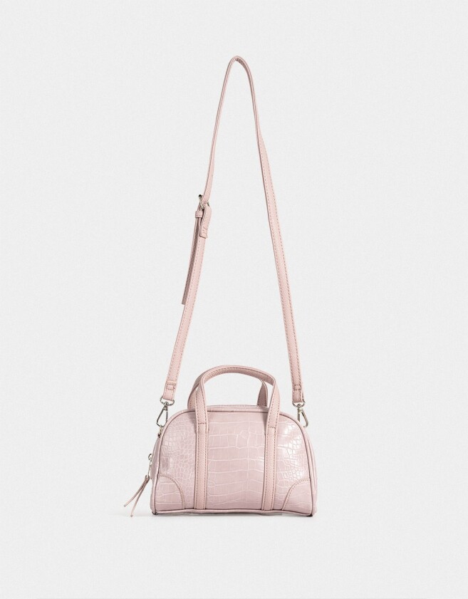 Bowling Noche Cartera Bowling Efecto Croco - Violeta Lila