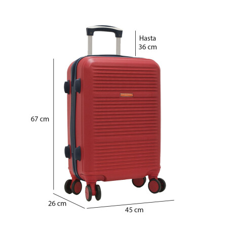 Valija Mediana Rígida de Viaje Maleta con 4 Ruedas y Candado Rojo Oscuro
