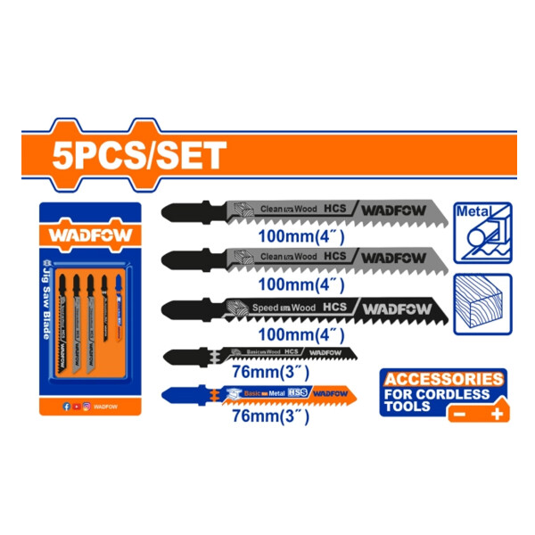 SET X5 HOJAS PARA SIERRA CALADORA WADFOW WJB5K51 SET X5 HOJAS PARA SIERRA CALADORA WADFOW WJB5K51