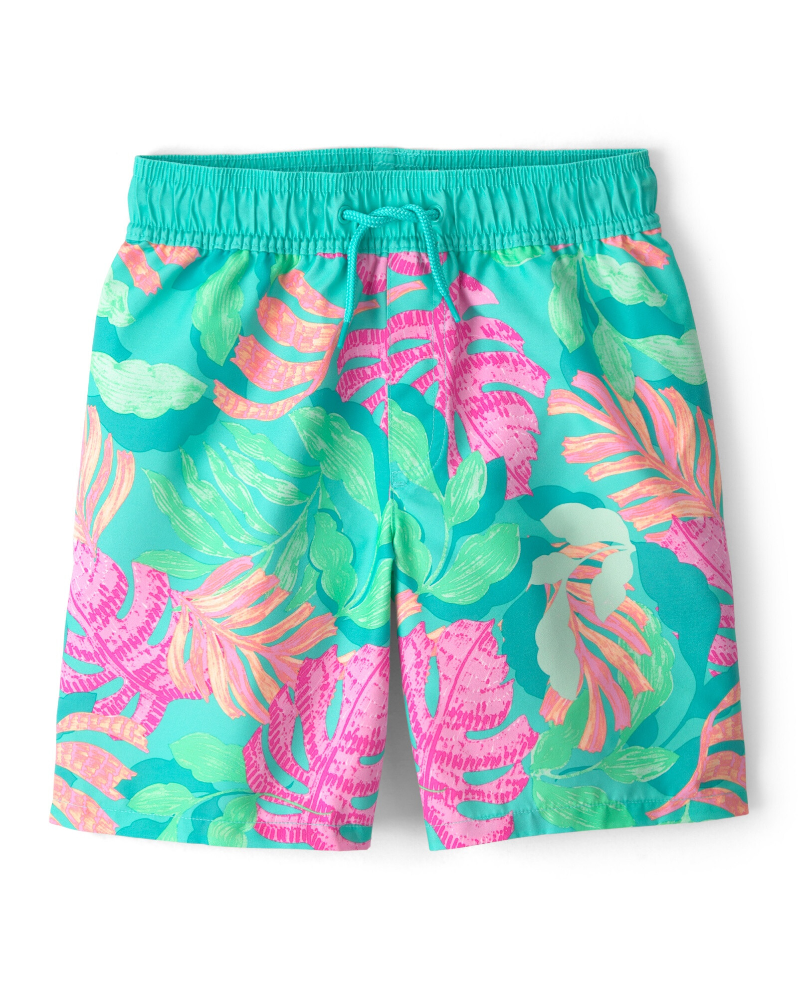 Short de baño con protección UPF 50+, verde, diseño tropical Sin color