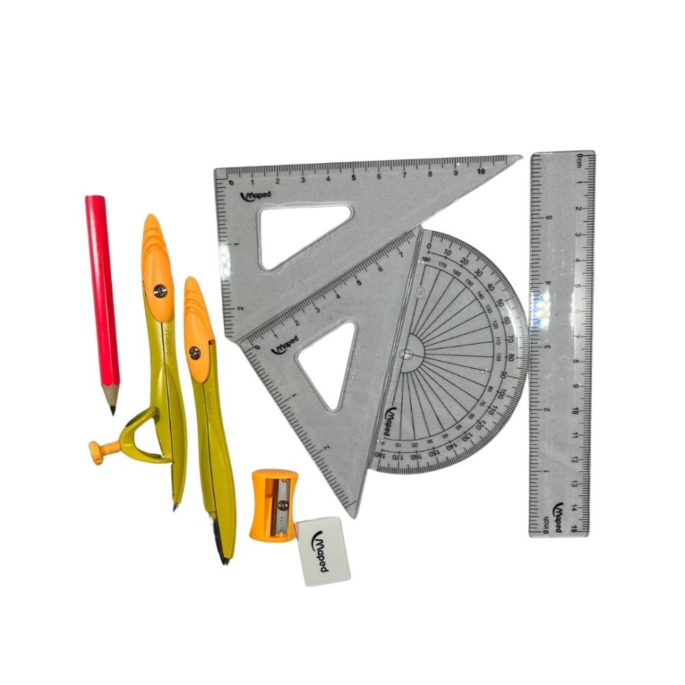 Juego de Geometría Maped Study Neón en Lata x9 Piezas JUEGO DE GEOMETRÍA STUDY NEÓN LATA 9 PIEZAS MAPED