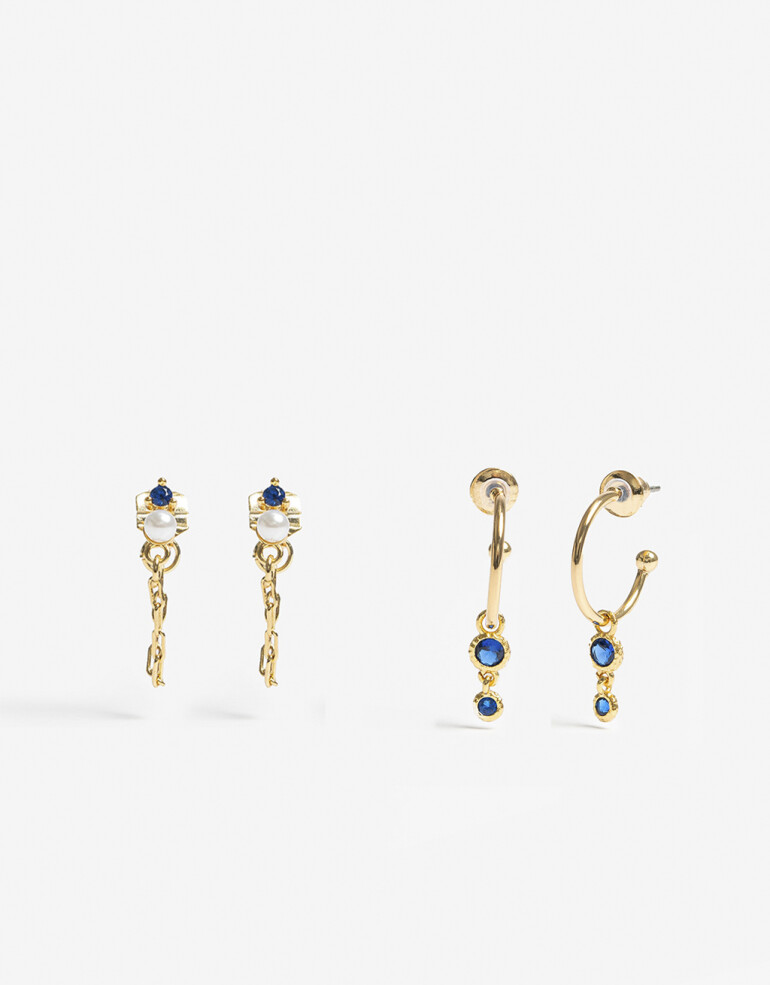 Aros Sets Cubic zirconia Set De Aros Con Cubic Zirconia - Dorado