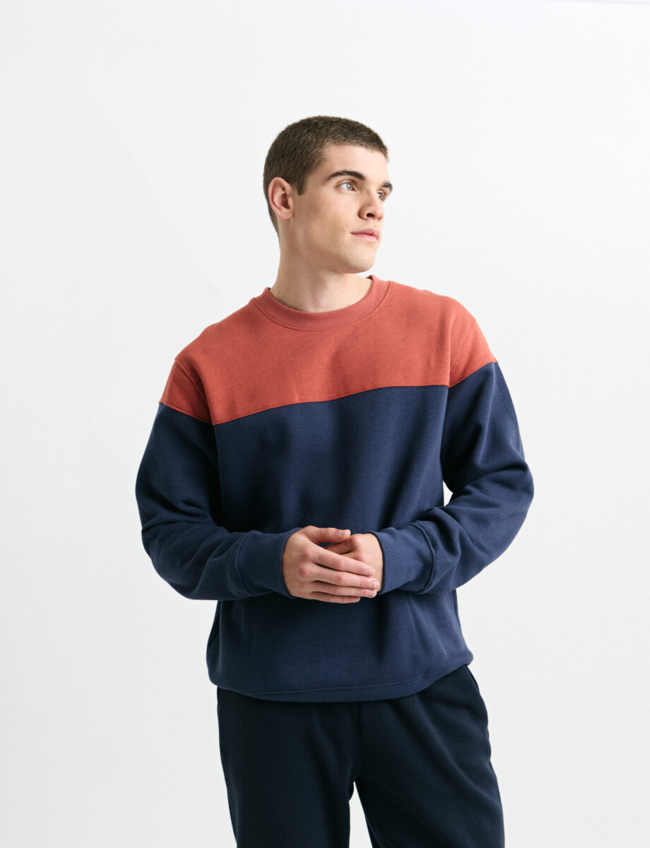 470916 SWEATER HARRY Naranja/azul Piedra
